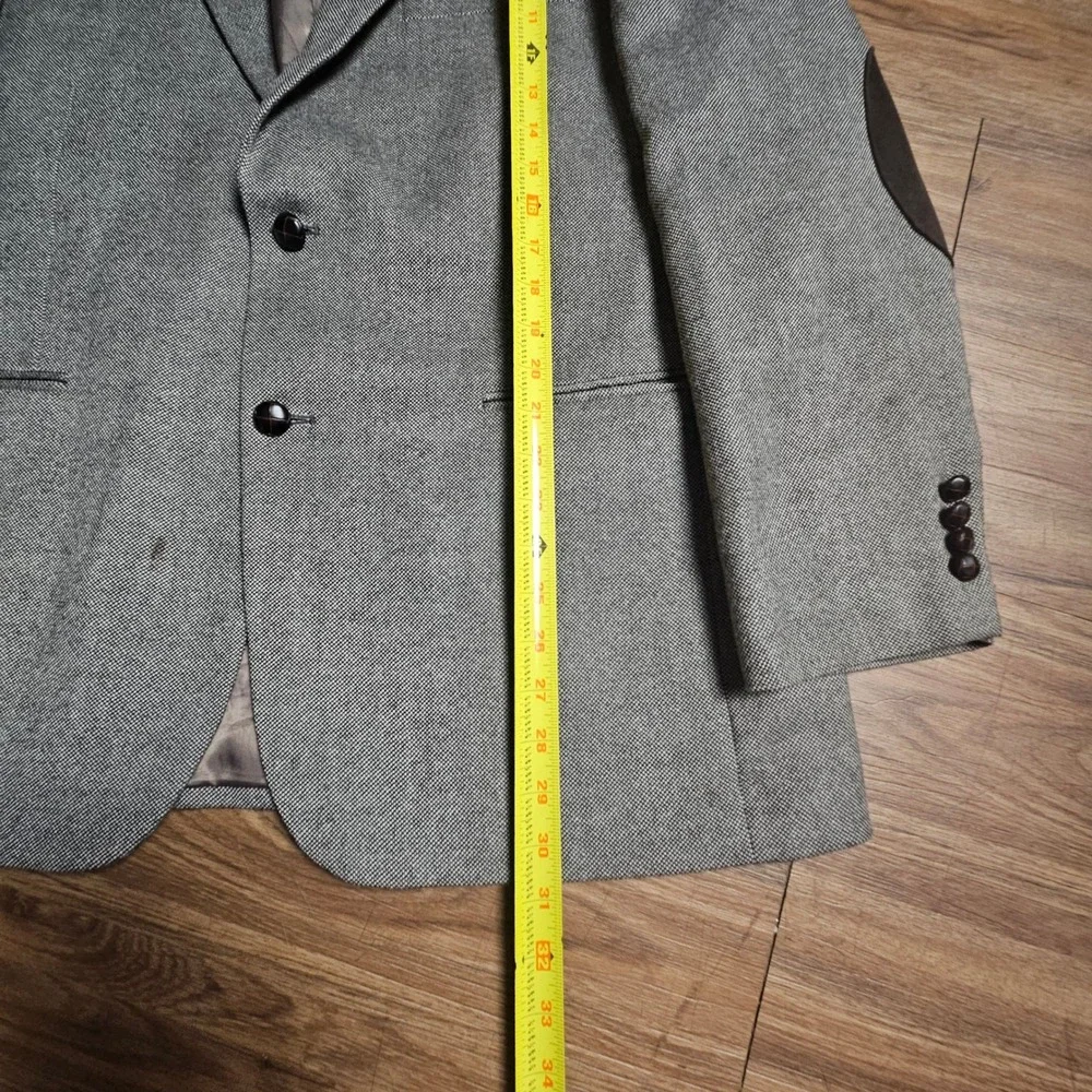 Saddlebred Wool Blend Two Button Sport Coat Blazer Elbow Patches 46R Ivy League